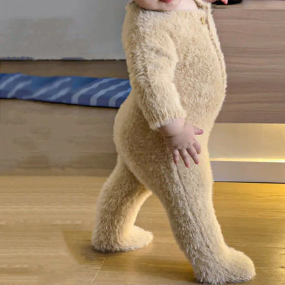 Warm Winter Baby Romper with Hat - Cute Jumpsuit Set